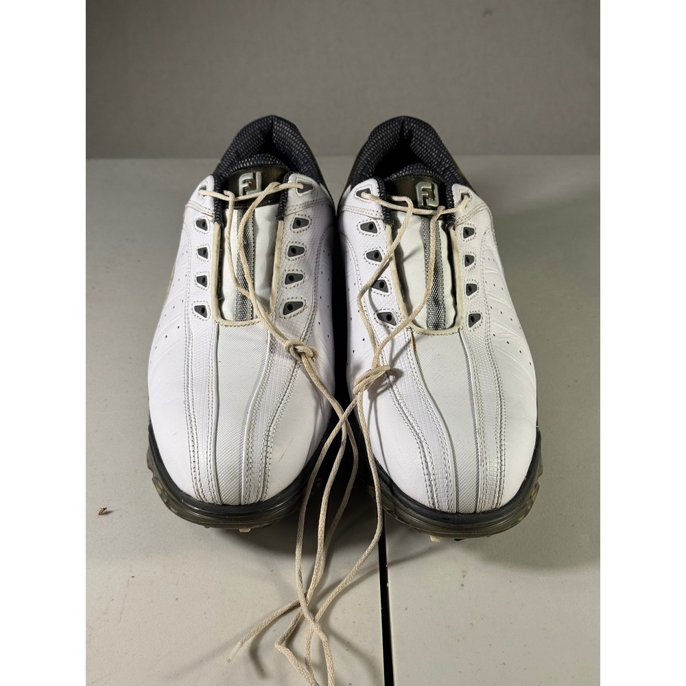 FootJoy DryJoys Tour White Black Leather Spiked Golf Shoes 53255 Mens 11 W